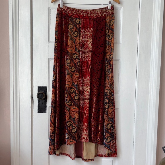 FREE PEOPLE HIGH ATLAS VELVET PANEL SKIRT - Picture 4 of 14